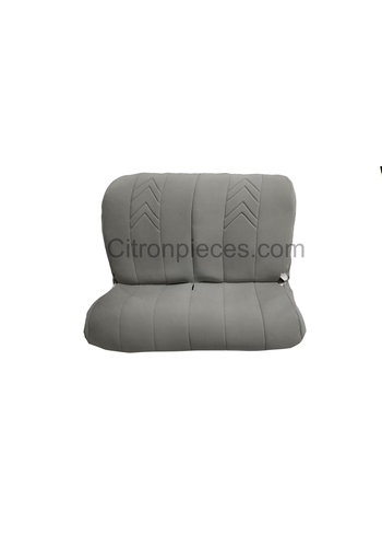  Citroën 2CV Original seat cover set for rear bench in gray cloth with old Citroën logo Citroën 2CV 
