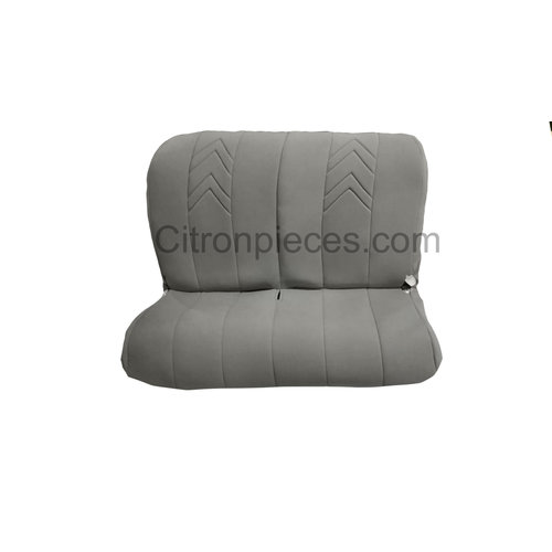  Citroën 2CV Original seat cover set for rear bench in gray cloth with old Citroën logo Citroën 2CV 