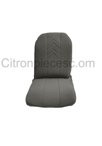  2CV Original seat cover set for front R seat (2 round angles) in gray cloth with old Citroën logo Citroën 2CV 