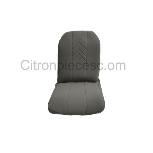  2CV Original seat cover set for front R seat (2 round angles) in gray cloth with old Citroën logo Citroën 2CV 