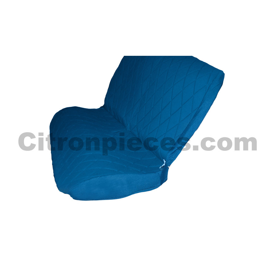 Original seat cover set for rear bench in blue cloth Charleston Citroën 2CV-2