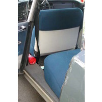 thumb-Garniture siège AV en étoffe bleu unie pour assise + dossier Panneau de fermeture en simili blanchâtre imprimé gauffre Citroën ID/DS-5