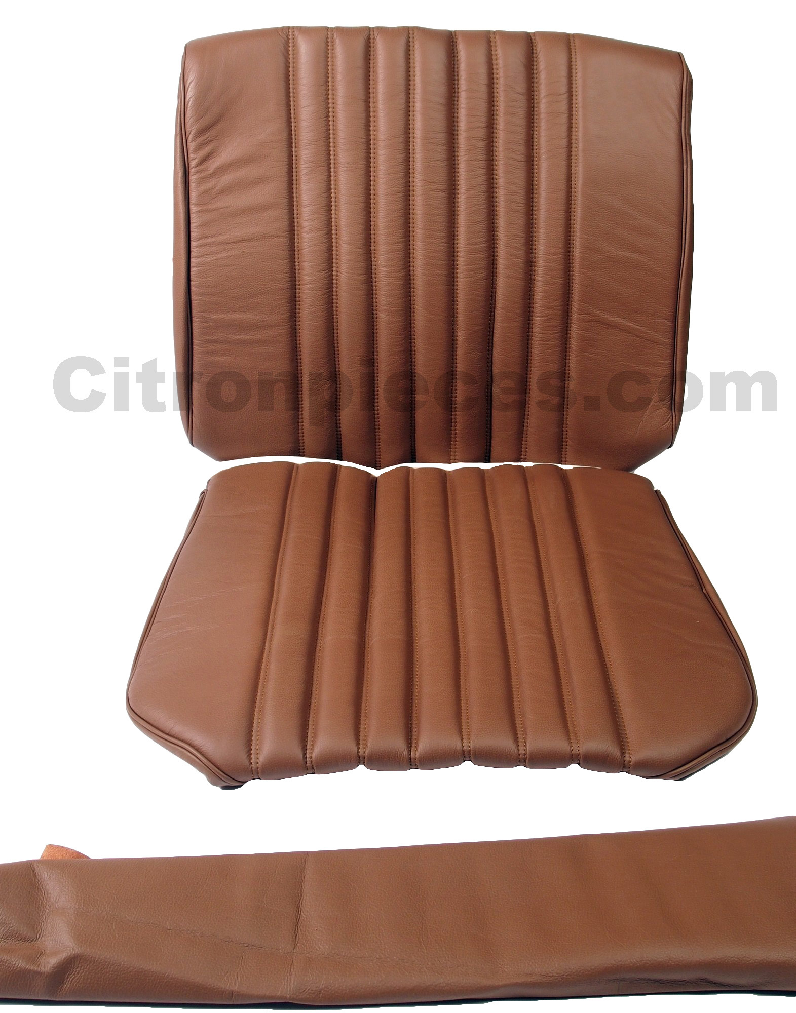 Sitzbezug Vordersitz, links oder rechts passend. Material: Kunstleder braun  (fauve). Passend für Citroen DS, ab Baujahr
