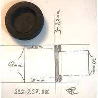 thumb-Rubber plug in water gutter above 4 th cilinder Citroën ID/DS-1