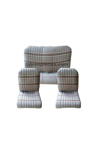  Citroën 2CV KIT GARNITURES 2 SIEGES AVANT + 1 SIEGE ARRIERE BEIGE POUR 2CV / DYANE 