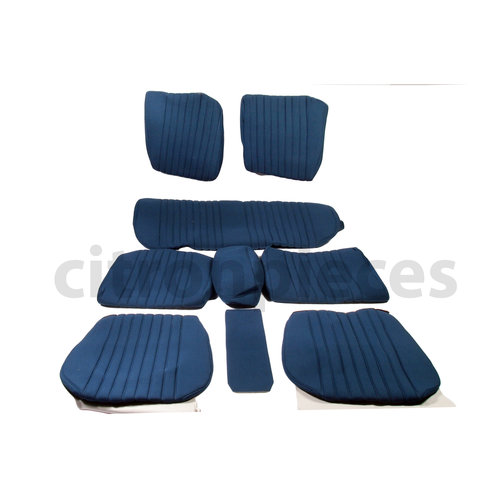  ID/DS Garniture complète (2 sièges AV + 1 banquette AR) en étoffe bleu unie Citroën ID/DS 