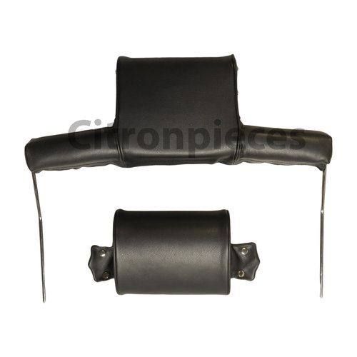  Citroën ID/DS Repose-tête (2 pièces modèle large) garniture cuir noir Citroën ID/DS 