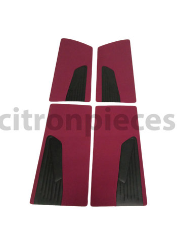  Citroën ID/DS Türverkleidungssatz (4 Teile) roter Stoff D Super D Spezial 70-75 Citroën ID/DS 