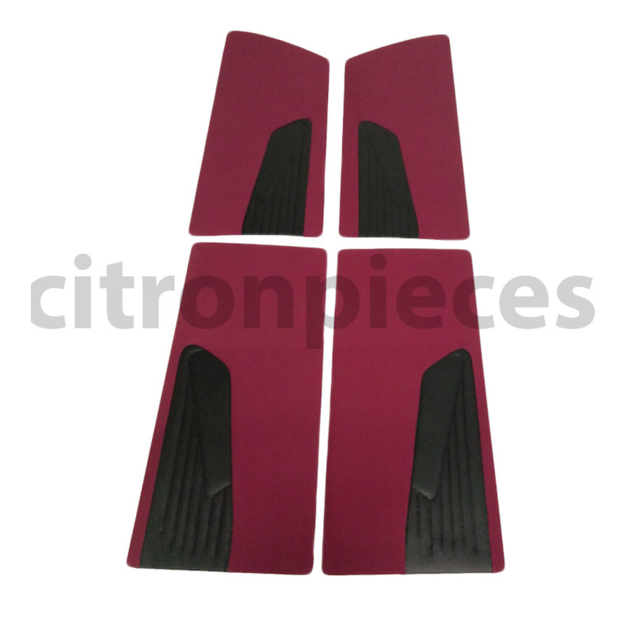 Jeu de panneaux de portes (4 pieces) en étoffe rouge D SUPER D SPECIAL 70-75 Citroën ID/DS-1
