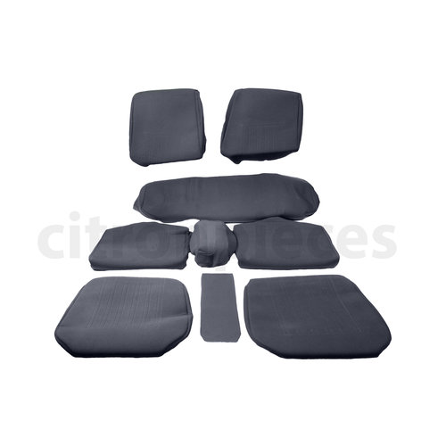  ID/DS Garniture complète (2 sièges AV + 1 banquette AR) en étoffe gris unie imprimé gauffre Citroën ID/DS 