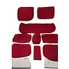 Citroën ID/DS Cover set red fabric Pallas (WITHOUT WHITE  LEATHERETTE PIECE BEHIND FRONT SEAT) '69 Citroën ID / DS