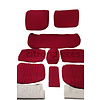 ID/DS Cover set red fabric Pallas (WITHOUT WHITE  LEATHERETTE PIECE BEHIND FRONT SEAT) '69 Citroën ID / DS