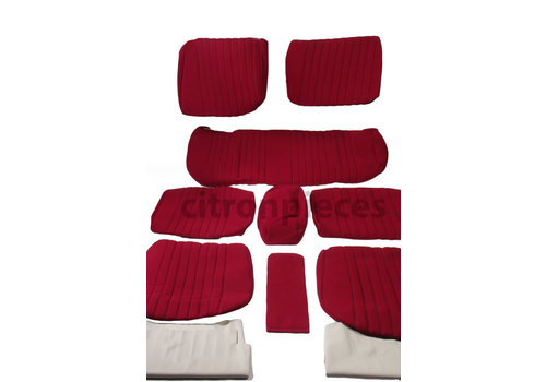  ID/DS Bekledingset rode stof Pallas (Zonder het witte skai stuk, achterkant voorstoel) '69 Citroën ID / DS 