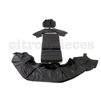 Garniture origine siège AV cuir noir (assise dossier panneau de fermeture et housse pour repose-tête) Citroën SM