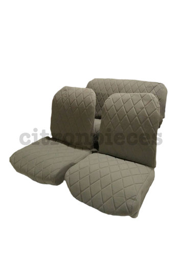  2CV Original seat cover set for rear bench in gray cloth Charleston Citroën 2CV 