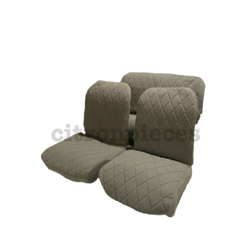  2CV Original seat cover set for rear bench in gray cloth Charleston Citroën 2CV 