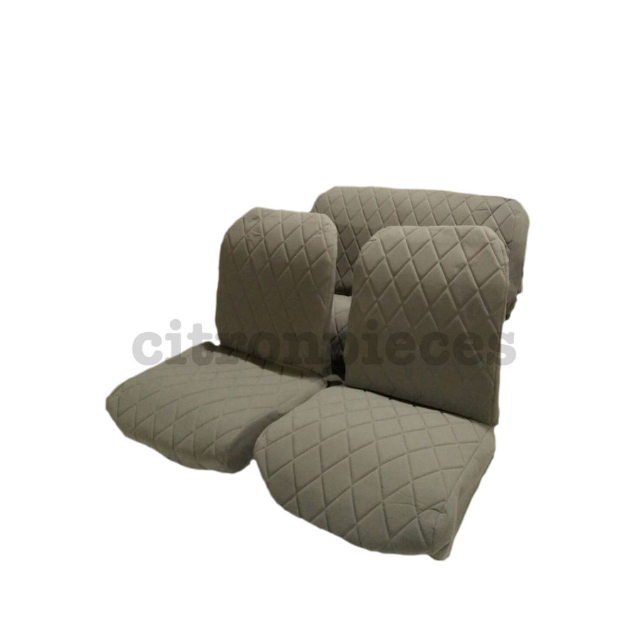 Original seat cover set for rear bench in gray cloth Charleston Citroën 2CV-1