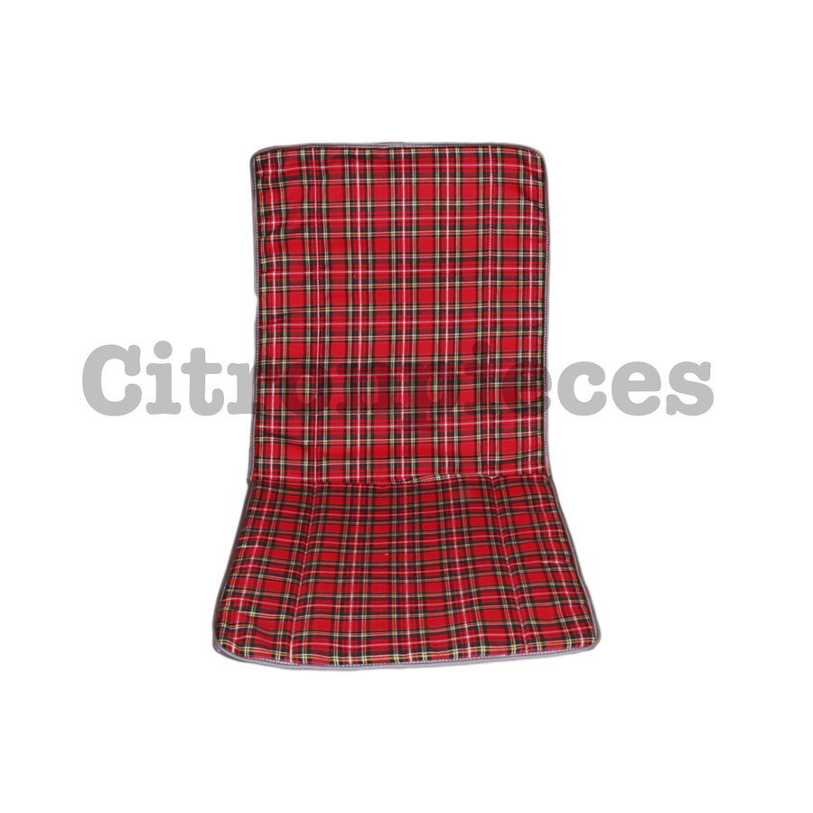 Hoes voor 2CV, oude type, schotse ruit rood. <——48cm ——>-1