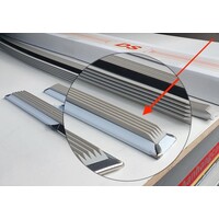 thumb-322.369.502: Set  of strips (8 pieces) made of stainless steel with white rubberces) en Inox avec caoutchouc blanc, Width= 33 mm. This set can be glued or fastened with double sided tape. It has no holes made in it. For BREAK.  ID/DS.-1