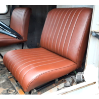 thumb-Original Sitzbezug Vordersitz braun Kunstleder 3 Version (ab Sept 1970) Citroën HY. Farbe genau wie Original, Motiv des Skai auch genau wie Original.-1