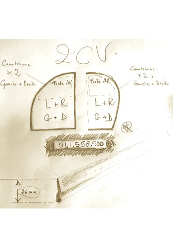  Citroën 2CV 341.558.500: Türgummi Satz 2CV. 