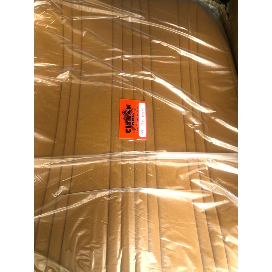 Jeu  de 2 housses de siège avant (sièges avant asymétriques) et 1 housse de siège arrière en tissu jaune Citroën 2CV-5