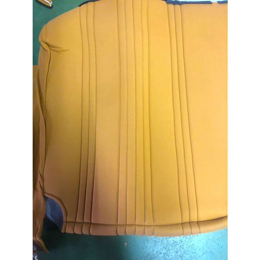 Jeu  de 2 housses de siège avant (sièges avant asymétriques) et 1 housse de siège arrière en tissu jaune Citroën 2CV-4