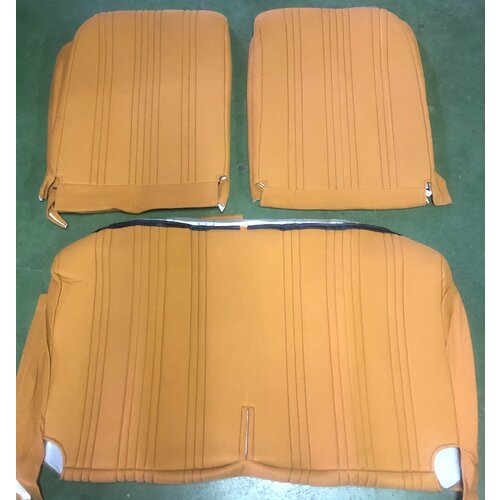  2CV Set of 2 front seat covers (asymmetrical front seats) and 1 rear seat yellow fabric Citroën 2CV 