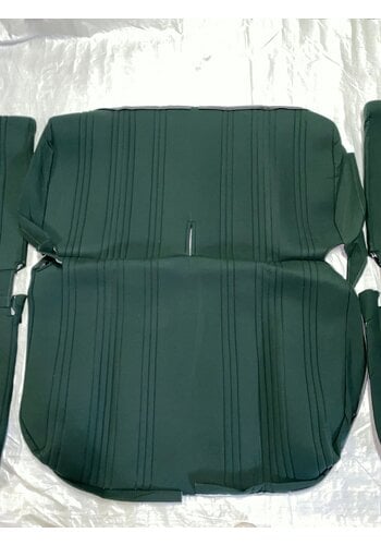  Citroën 2CV Set of 2 front seat covers (asymmetrical front seats) and 1 rear seat green fabric Citroën 2CV - Copy 