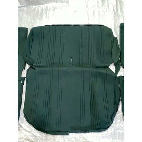  Citroën 2CV Set of 2 front seat covers (asymmetrical front seats) and 1 rear seat green fabric Citroën 2CV - Copy 