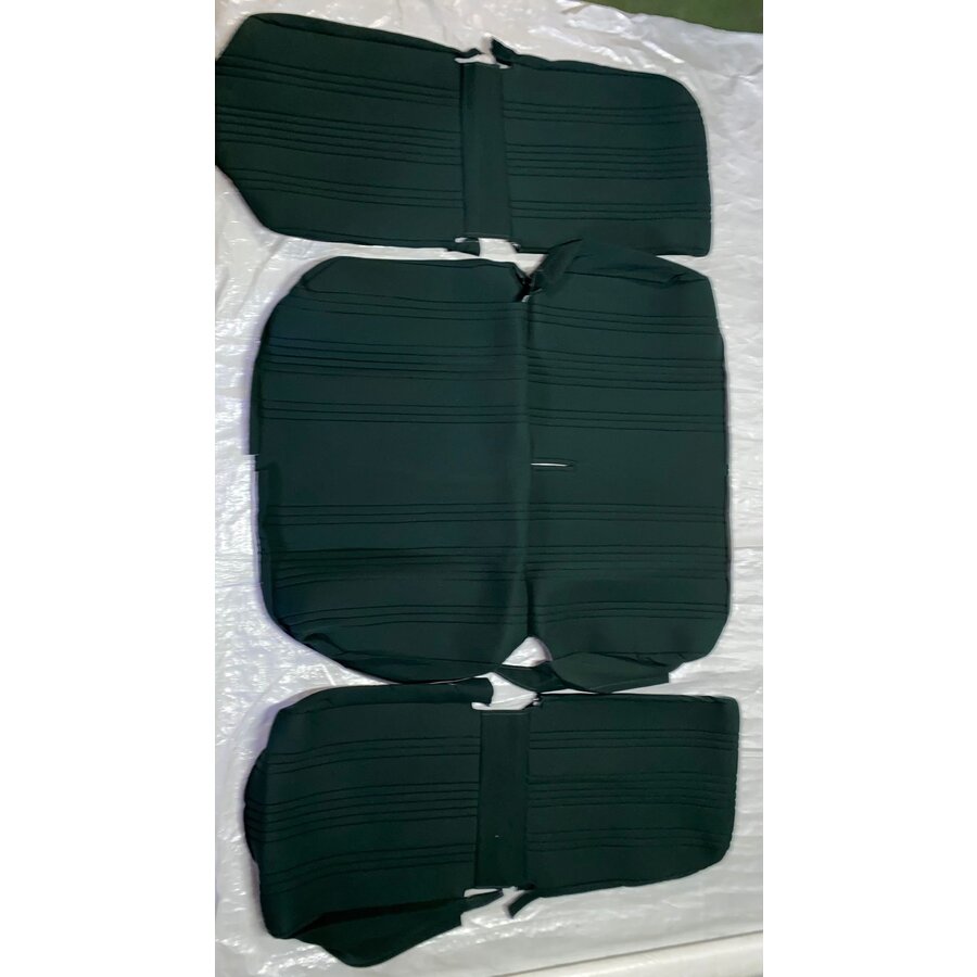 Set:  2 voorstoelhoezen (assymetrische voorstoelen ) en 1 achterbank groen stof Citroën 2CV-3
