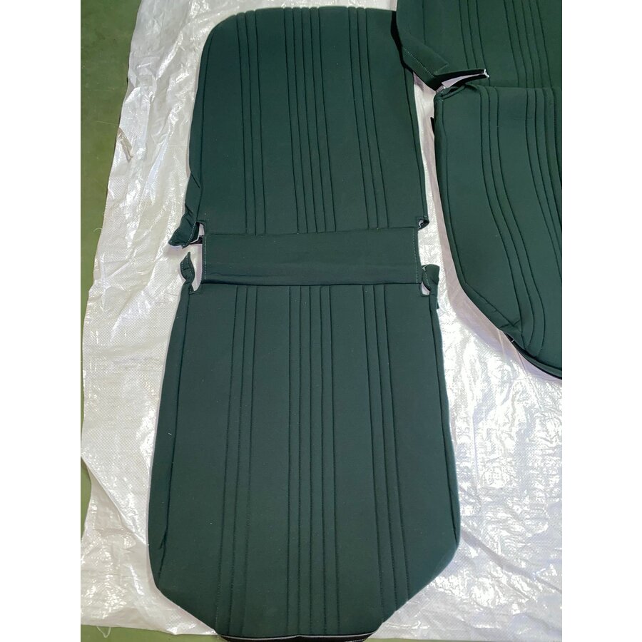Set of 2 front seat covers (asymmetrical front seats) and 1 rear seat green fabric Citroën 2CV - Copy-4