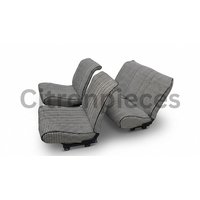 thumb-Original seat cover set for rear bench in "pied de poule" black and white cloth Charleston Citroën 2CV  - Copy-1