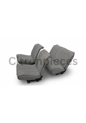  Citroën 2CV Original seat cover set for rear bench in "pied de poule" black and white cloth Charleston Citroën 2CV  - Copy 