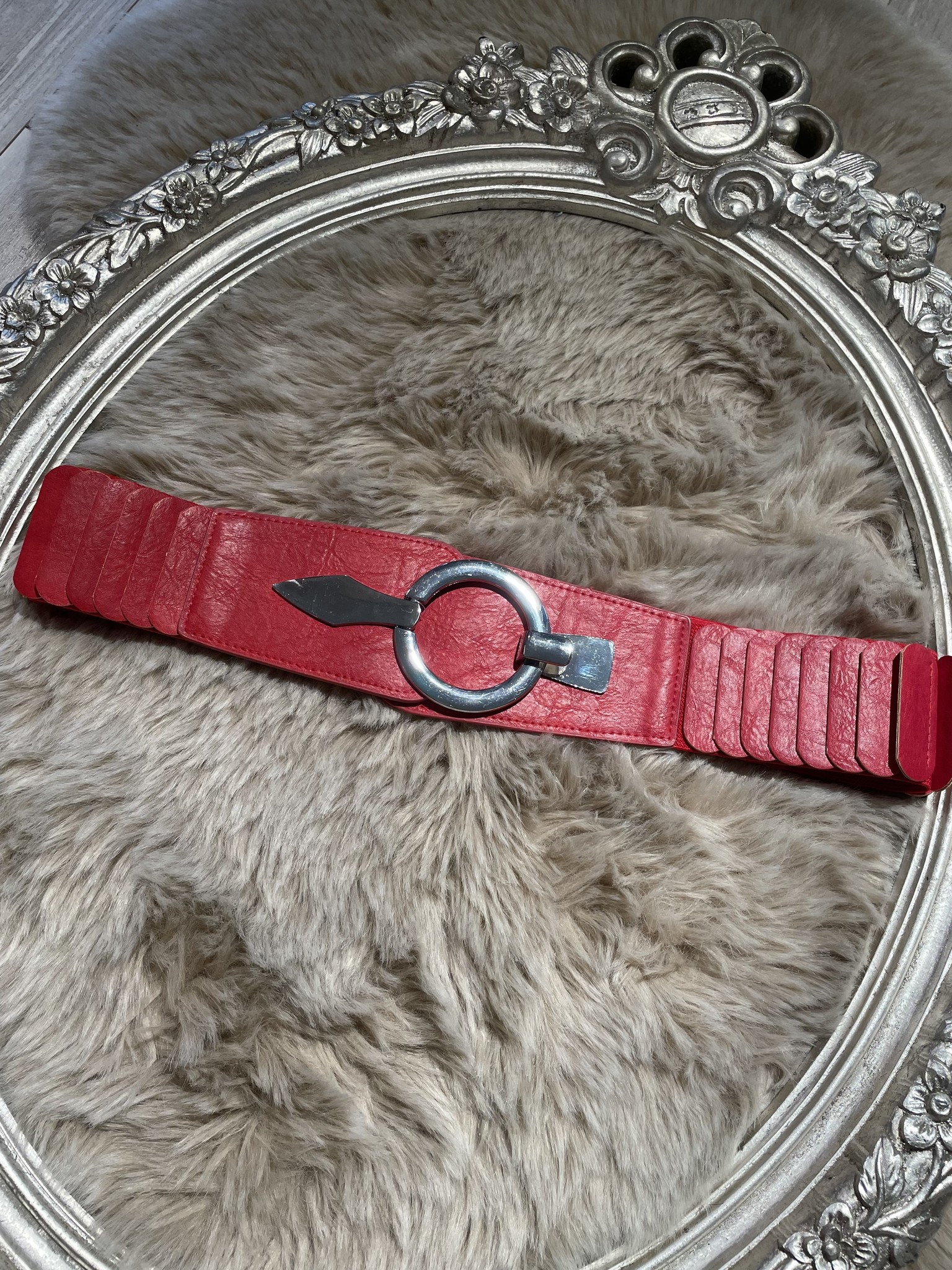 Stretch Taille Riem Clip-on 'Rood' zilver - Stylish