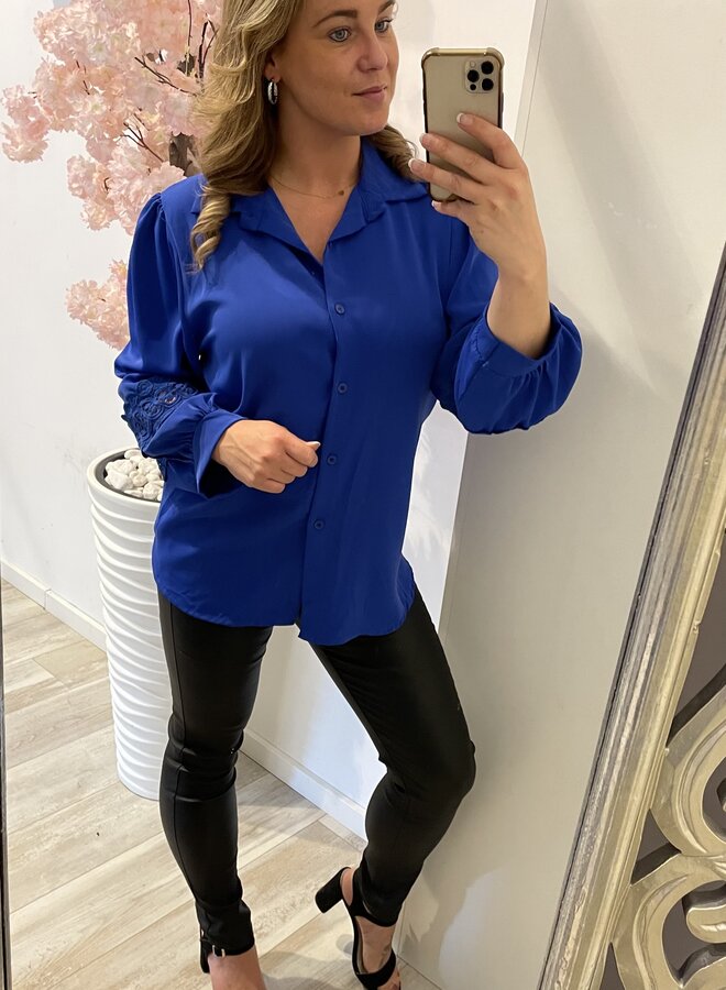 Overhemd Blouse Lace | Blauw