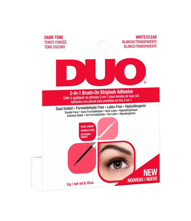 DUO DUO - 2 in 1 Brush On Lash Adhesive Wimperlijm - Clear/Dark
