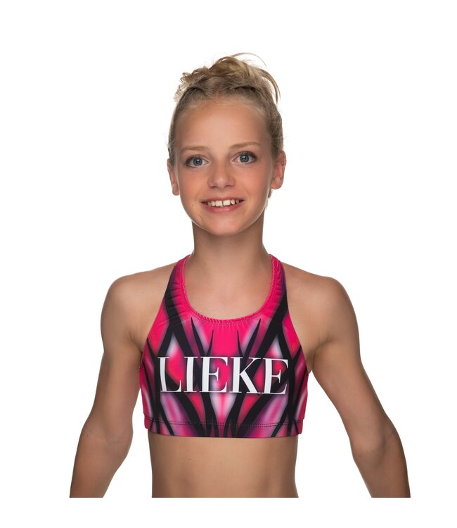 KV Gymnastics Wear Sporttop "Victory" roze met naam