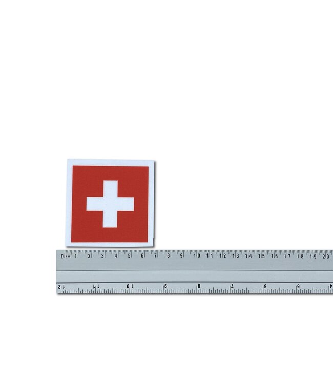 KV Gymnastics Wear Zwitserse vlag stretch (6,5cm x 5,5cm)