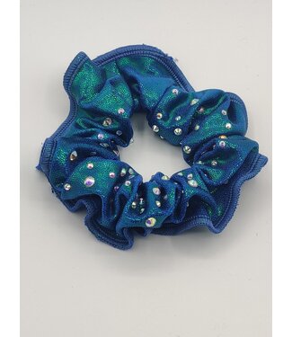 KV Gymnastics Wear Scrunchie Crystals Green/Blue