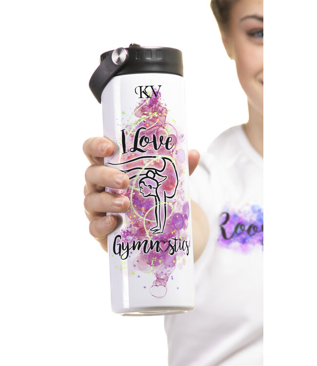 Drinkfles Gymnastics handstand roze