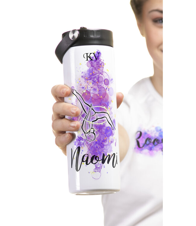 Personalised Tumbler with name  20oz 650 ml + 2 lids Gymnastics