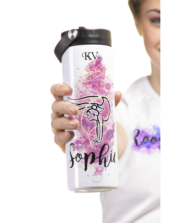 Personalised Tumbler with name  20oz 650 ml + 2 lids Gymnastics