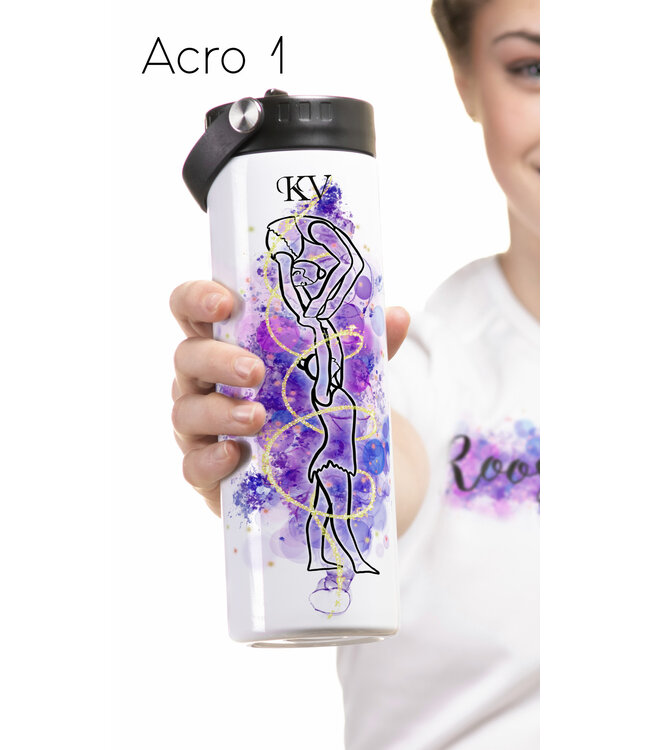 Gepersonaliseerde Drinkfles met naam 650ml + 2 deksels  Acro