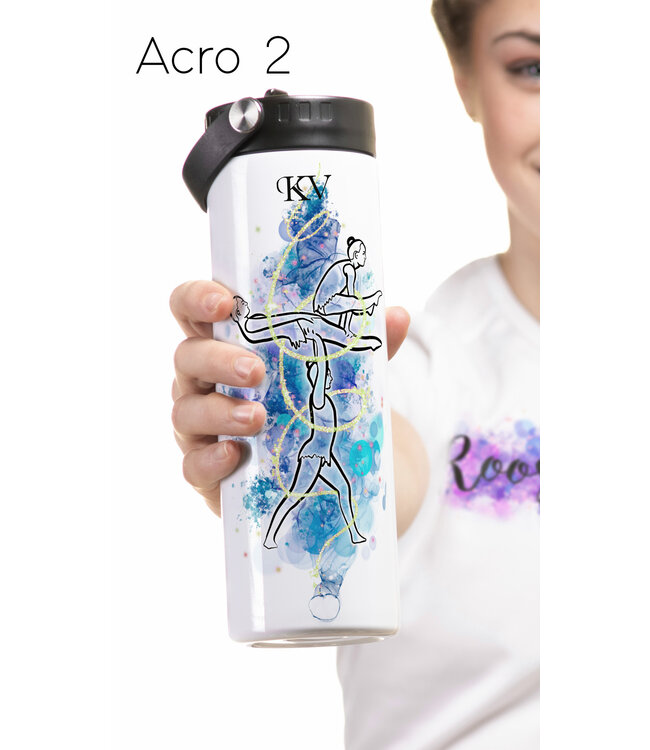 Gepersonaliseerde Drinkfles met naam 650ml + 2 deksels  Acro