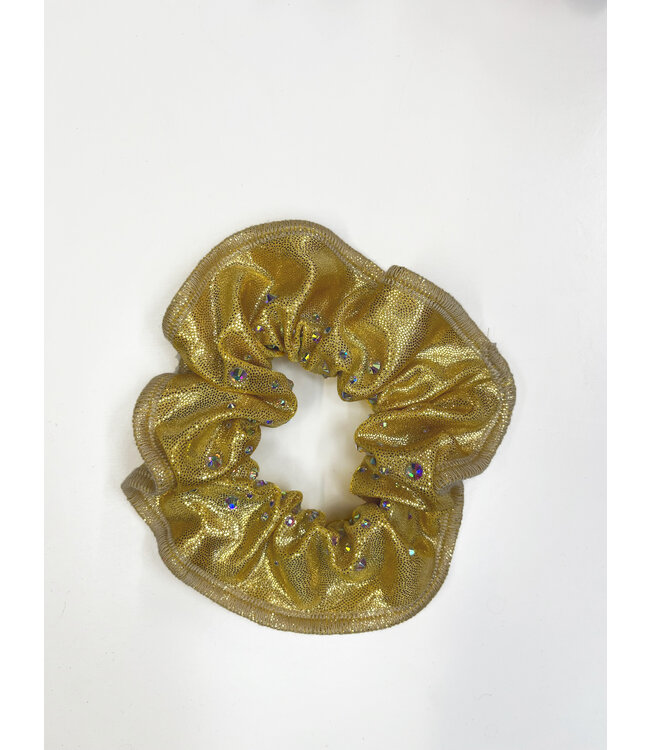 KV Gymnastics Wear Scrunchie Crystals Gold