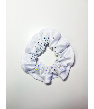 KV Gymnastics Wear Scrunchie Crystals white