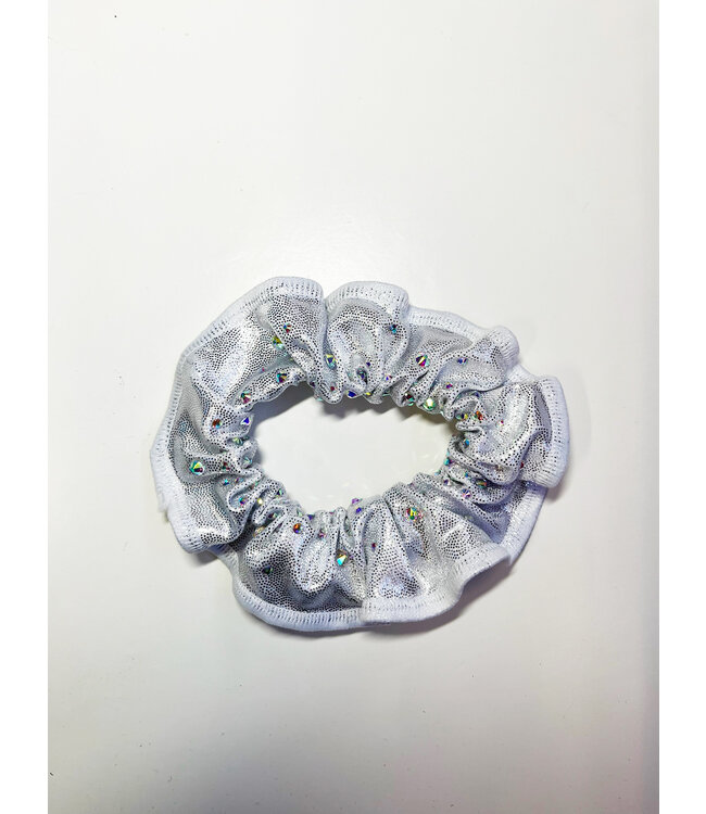 KV Gymnastics Wear Scrunchie Crystals silver