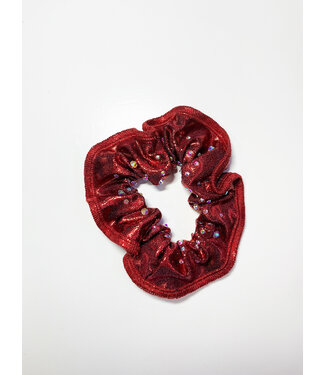 KV Gymnastics Wear Scrunchie Crystals burgundy red