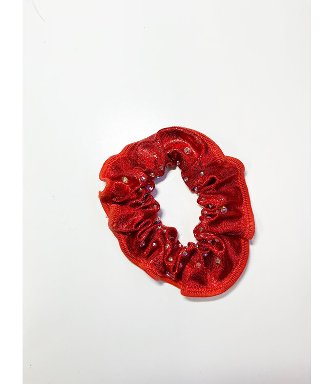 KV Gymnastics Wear Scrunchie Crystals red